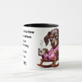Dachshund Coffee Humor Tasse (Zentrum)