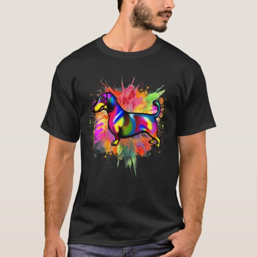 Dachshund Colorful Pop Weiner Dog Dachshund Breed T-Shirt (Vorderseite)