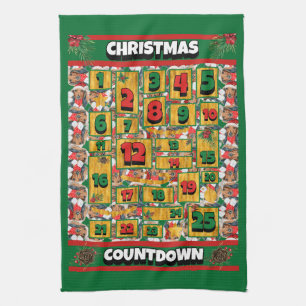 Dachshund Countdown Weihnachten Adventskalender Hu Geschirrtuch