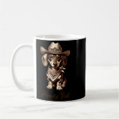 Dachshund Cowboy Cute Sausage Dog Cowboy Weiner Pu Kaffeetasse (Links)