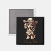 Dachshund Cowboy Cute Sausage Dog Cowboy Weiner Pu Magnet (Vorderseite/Rückseite)