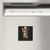 Dachshund Cowboy Cute Sausage Dog Cowboy Weiner Pu Magnet (In Situ (Geschirrspüler))