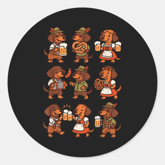 Dachshund Cute Sausage Dog German Men Women Runder Aufkleber (Vorderseite)