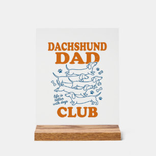 Dachshund Dad Club Vintage Hund-Shirt-Design_1 Acrylschild