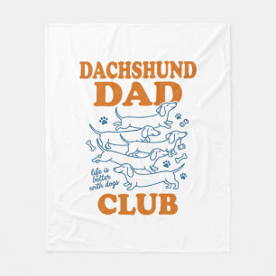 Dachshund Dad Club Vintage Hund Shirt Design_1 Fleecedecke