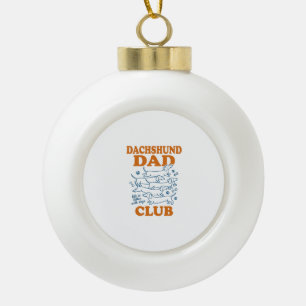 Dachshund Dad Club Vintage-Hund-Shirt-Design_1 Keramik Kugel-Ornament
