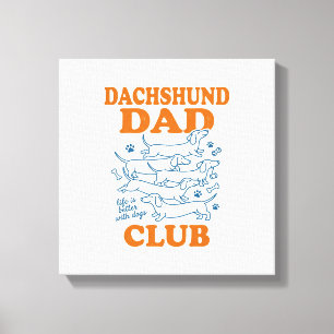 Dachshund Dad Club Vintage Hund-Shirt-Design_1 Leinwanddruck
