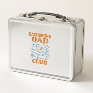 Dachshund Dad Club Vintage Hund-Shirt-Design_1 Metall Brotdose