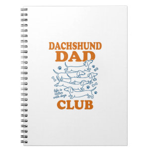 Dachshund Dad Club Vintage-Hund-Shirt-Design_1 Notizblock