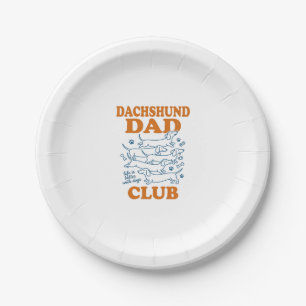Dachshund Dad Club Vintage-Hund-Shirt-Design_1 Pappteller