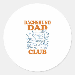 Dachshund Dad Club Vintage Hund-Shirt-Design_1 Runder Aufkleber