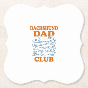 Dachshund Dad Club Vintage-Hund-Shirt-Design_1 Untersetzer