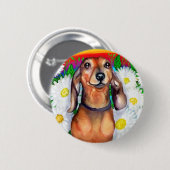 Dachshund Daisy Patch Button (Vorne & Hinten)