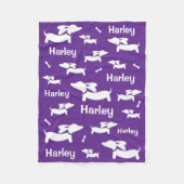 Dachshund-Decke Lila Personalisiert Doxie Mütter Fleecedecke (Vorderseite)