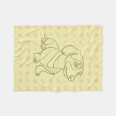 Dachshund Dekoratives Linienkunstmuster Fleecedecke (Vorderseite (Horizontal))
