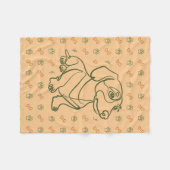 Dachshund Dekoratives Linienkunstmuster Fleecedecke (Vorderseite (Horizontal))