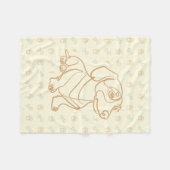 Dachshund Dekoratives Linienkunstmuster Fleecedecke (Vorderseite (Horizontal))