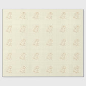 Dachshund Dekoratives Linienkunstmuster Geschenkpapier (Flach)