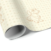 Dachshund Dekoratives Linienkunstmuster Geschenkpapier (Rolleneckpunkt)