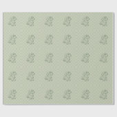 Dachshund Dekoratives Linienkunstmuster Geschenkpapier (Flach)