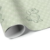 Dachshund Dekoratives Linienkunstmuster Geschenkpapier (Rolleneckpunkt)
