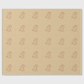 Dachshund Dekoratives Linienkunstmuster Geschenkpapier (Flach)