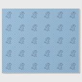 Dachshund Dekoratives Linienkunstmuster Geschenkpapier (Flach)