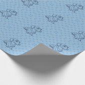 Dachshund Dekoratives Linienkunstmuster Geschenkpapier (Ecke)