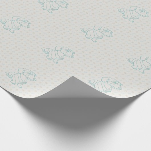 Dachshund Dekoratives Linienkunstmuster Geschenkpapier (Ecke)