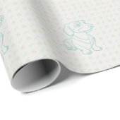 Dachshund Dekoratives Linienkunstmuster Geschenkpapier (Rolleneckpunkt)