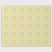 Dachshund Dekoratives Linienkunstmuster Geschenkpapier (Flach)
