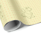 Dachshund Dekoratives Linienkunstmuster Geschenkpapier (Rolleneckpunkt)