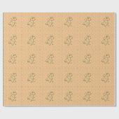 Dachshund Dekoratives Linienkunstmuster Geschenkpapier (Flach)