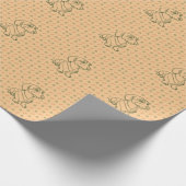 Dachshund Dekoratives Linienkunstmuster Geschenkpapier (Ecke)