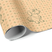 Dachshund Dekoratives Linienkunstmuster Geschenkpapier (Rolleneckpunkt)