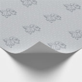 Dachshund Dekoratives Linienkunstmuster Geschenkpapier (Ecke)