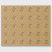 Dachshund Dekoratives Linienkunstmuster Geschenkpapier (Flach)