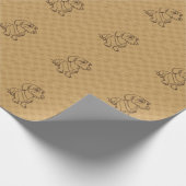 Dachshund Dekoratives Linienkunstmuster Geschenkpapier (Ecke)
