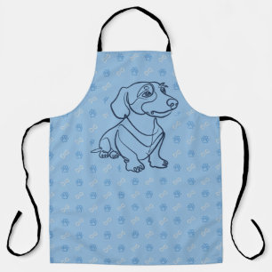 Dachshund Dekoratives Linienkunstmuster Schürze