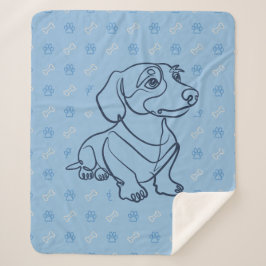 Dachshund Dekoratives Linienkunstmuster Sherpadecke