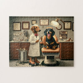 Dachshund Dentist Whimsical Dog Lover Gift Puzzle