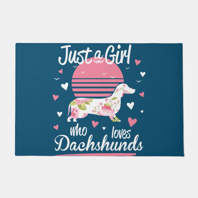 Dachshund Design, Just A Girl Who Loves Dachshunds Fußmatte (Vorderseite)