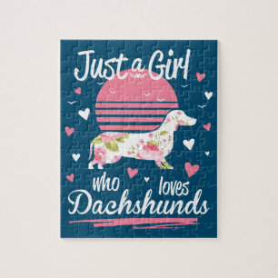 Dachshund Design, Just A Girl Who Loves Dachshunds Puzzle