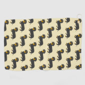 Dachshund-Design mit beliebigem Hintergrund Golfhandtuch (Horizontal)