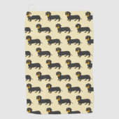 Dachshund-Design mit beliebigem Hintergrund Golfhandtuch (Vorderseite)