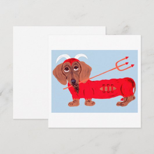 Dachshund Devil Feiertagskarte (Vorne/Hinten)