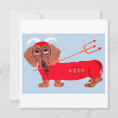 Dachshund Devil Feiertagskarte (Vorderseite)