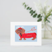 Dachshund Devil Feiertagspostkarte (Stehend Vorderseite)