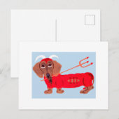 Dachshund Devil Feiertagspostkarte (Vorne/Hinten)