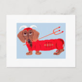 Dachshund Devil Feiertagspostkarte (Vorderseite)